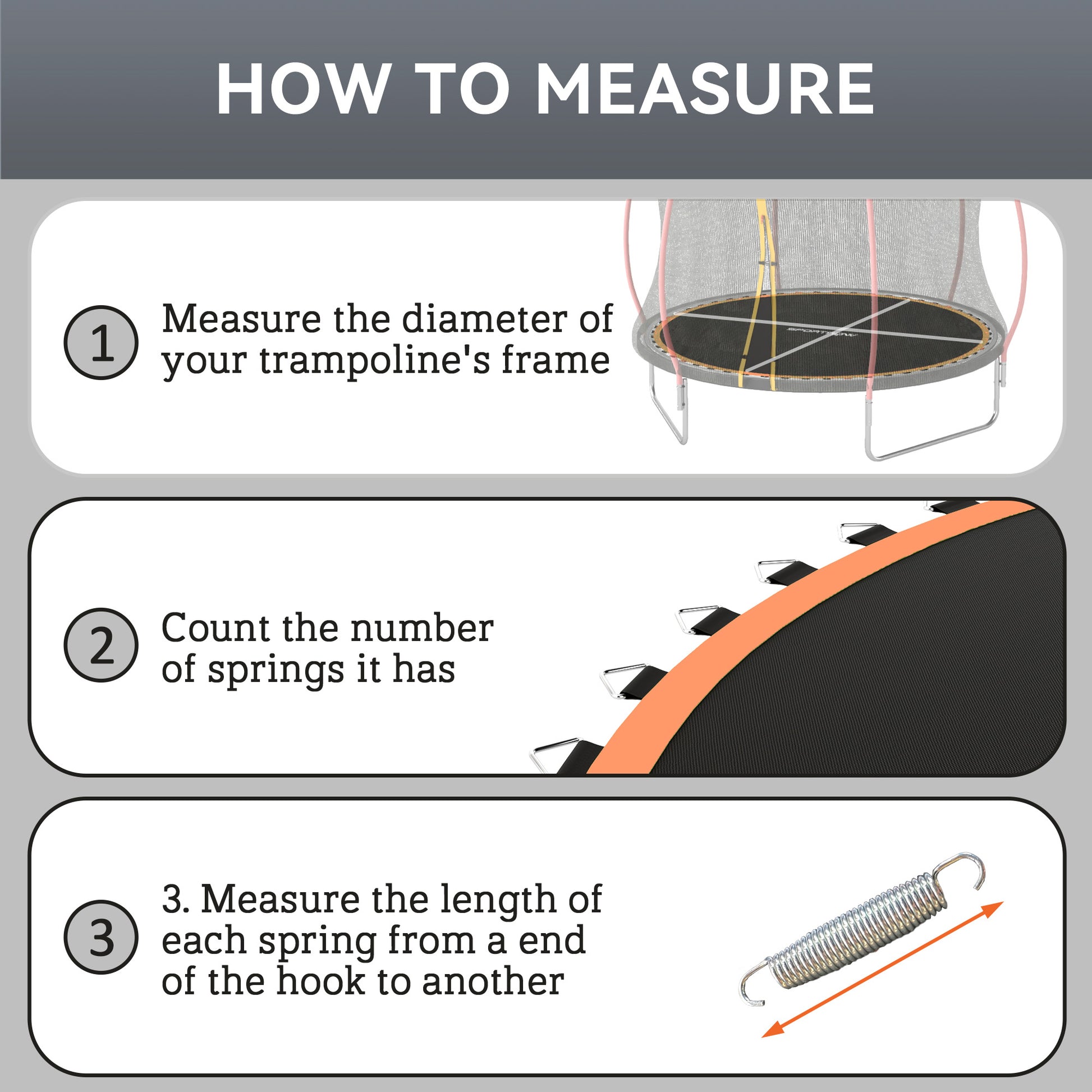 SPORTNOW Trampoline Replacement Mat with Spring Pull Tool, 42 V-Hooks, for 8ft Trampoline using 14cm Springs, Orange - LiamsBargains.co.uk
