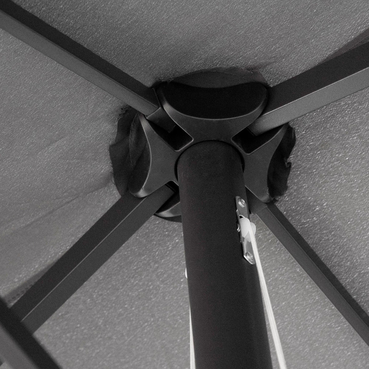 Outsunny 4.6M Sun Umbrella Canopy Double-sided Crank Sun Shade w/ Cross Base Grey
