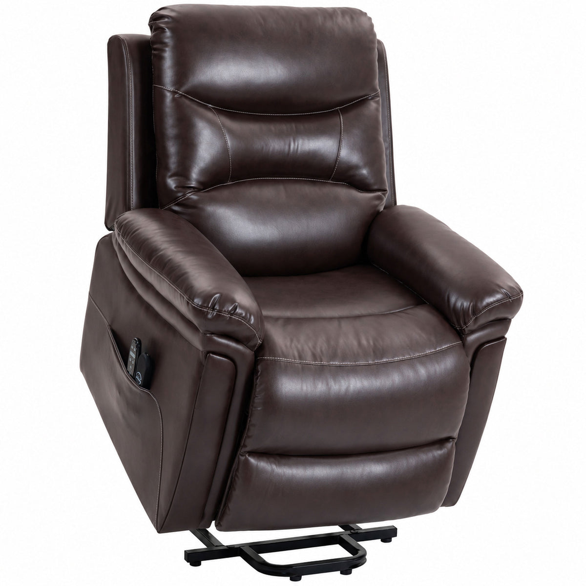 HOMCOM Riser Recliner Chair with Massage and Heat, Electric Lift Recliner Armchair for Elderly with Spring Cushion, Brown Default Title