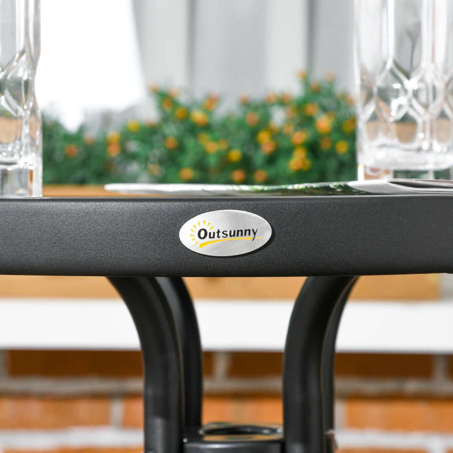 Outsunny 3 Pieces Rattan Bistro Set - Black