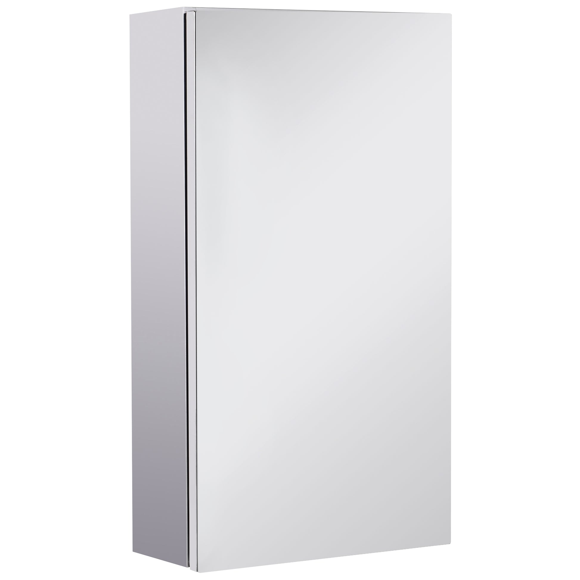 HOMCOM Stainless Steel Bathroom Mirror Cabinet, Wall Mounted Bathroom Cabinet with Mirror for Small Cloakroom Compact Space, 30 x 14 x 55 cm Default Title