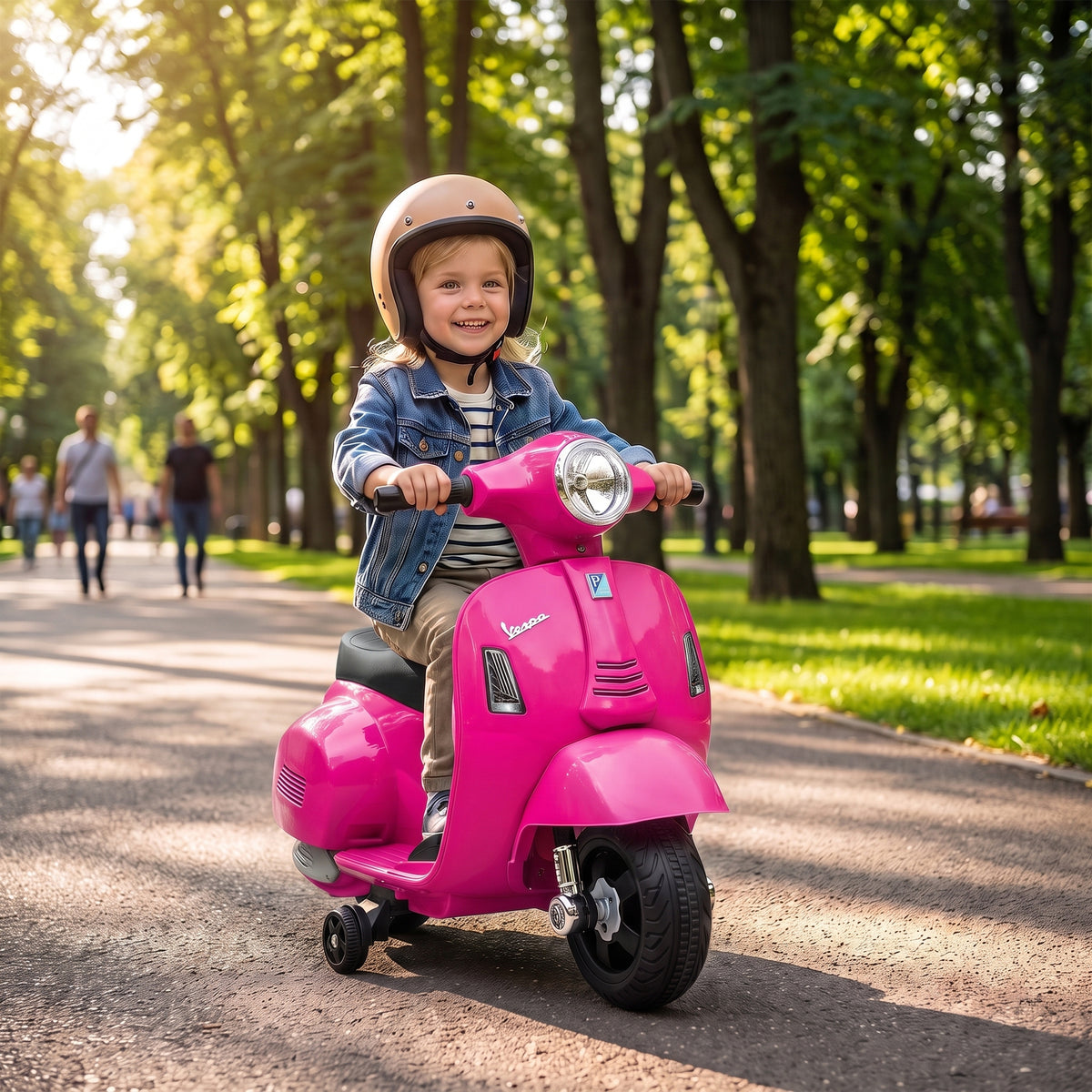 HOMCOM Vespa Licensed 6V Kids Electric Motorbike Ride On Motorcycle  Battery Powered for 18-36 Months with Horn, Pink