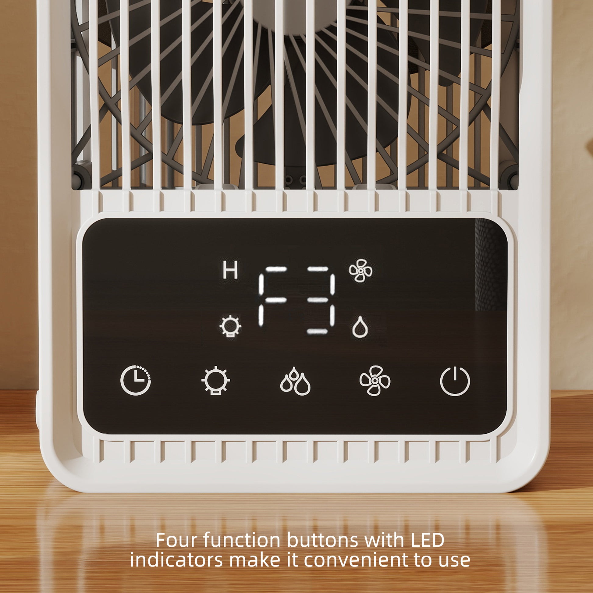HOMCOM Portable Air Conditioner, 4-in-1 Mini Air Cooler with 3 Wind Speed, 2 Mist Mode, 7 Colour RGB Light, Black and White