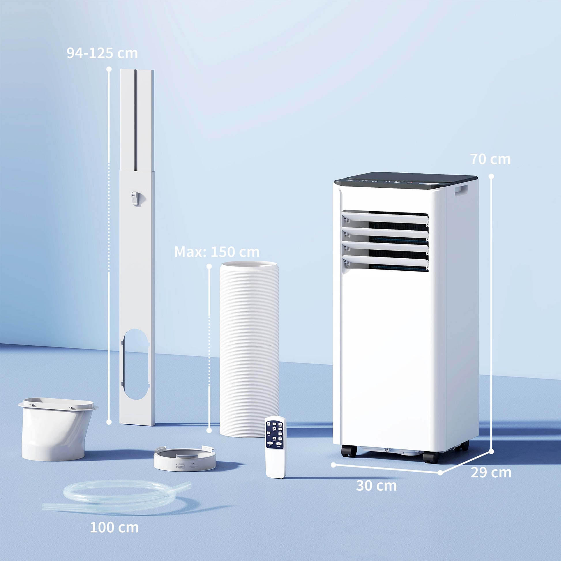 HOMCOM Portable Air Conditioner 9000 BTU, 4-in-1 AC Unit with Cool, Dehumidifier, Fan, Sleep Mode, WiFi Voice Remote Control