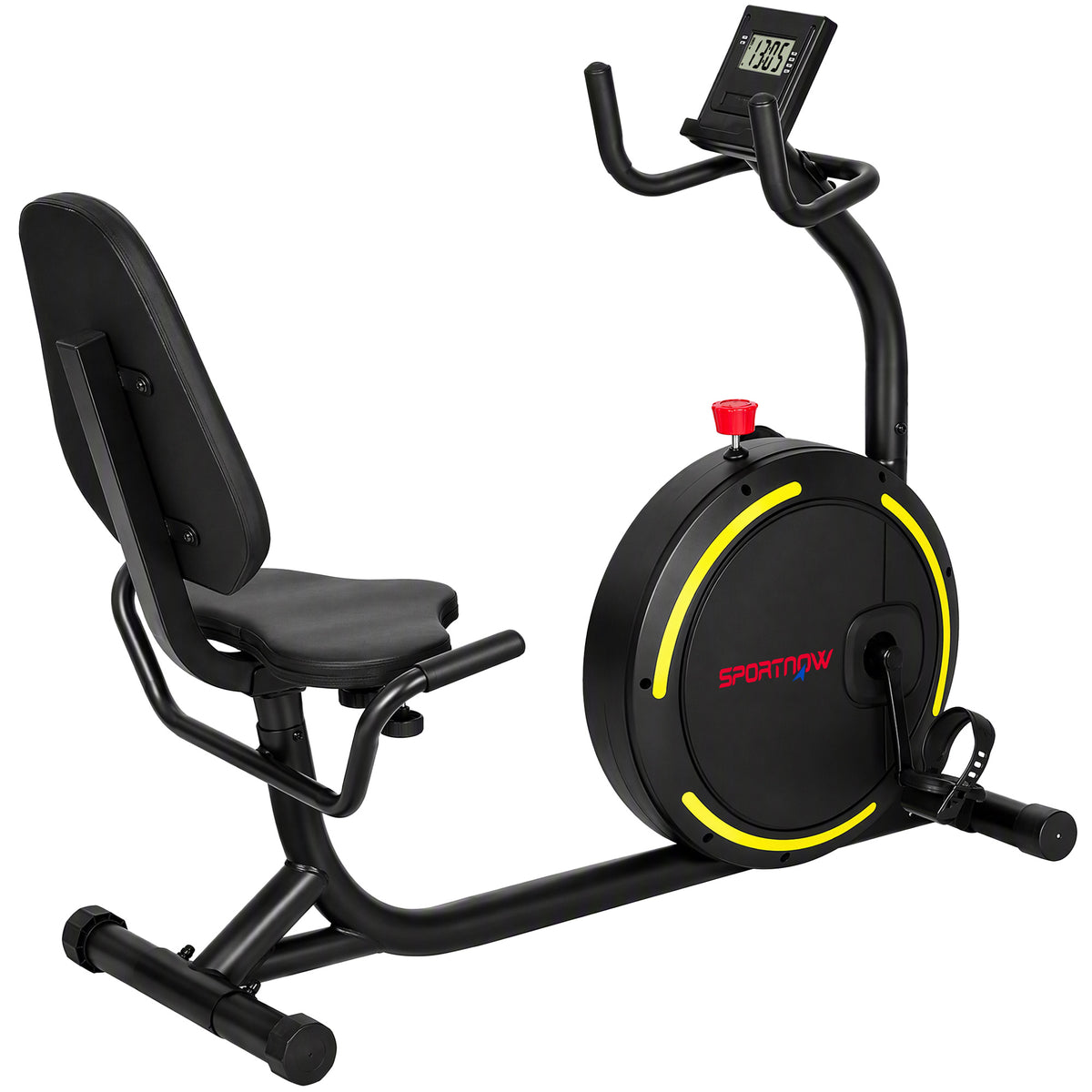 SPORTNOW Recumbent Exercise Bike for Home, Indoor Stationary Bike for Seniors with App Connectivity, 0-100% Magnetic Resistance Default Title