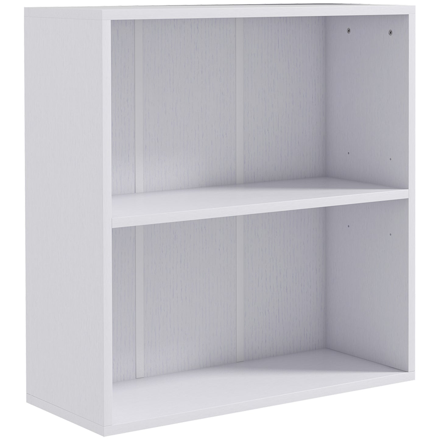 HOMCOM 2 Tier Bookshelf, Low Bookcase with Adjustable Shelf, 2 Compartments for Home Office, Living Room, Study, White Default Title