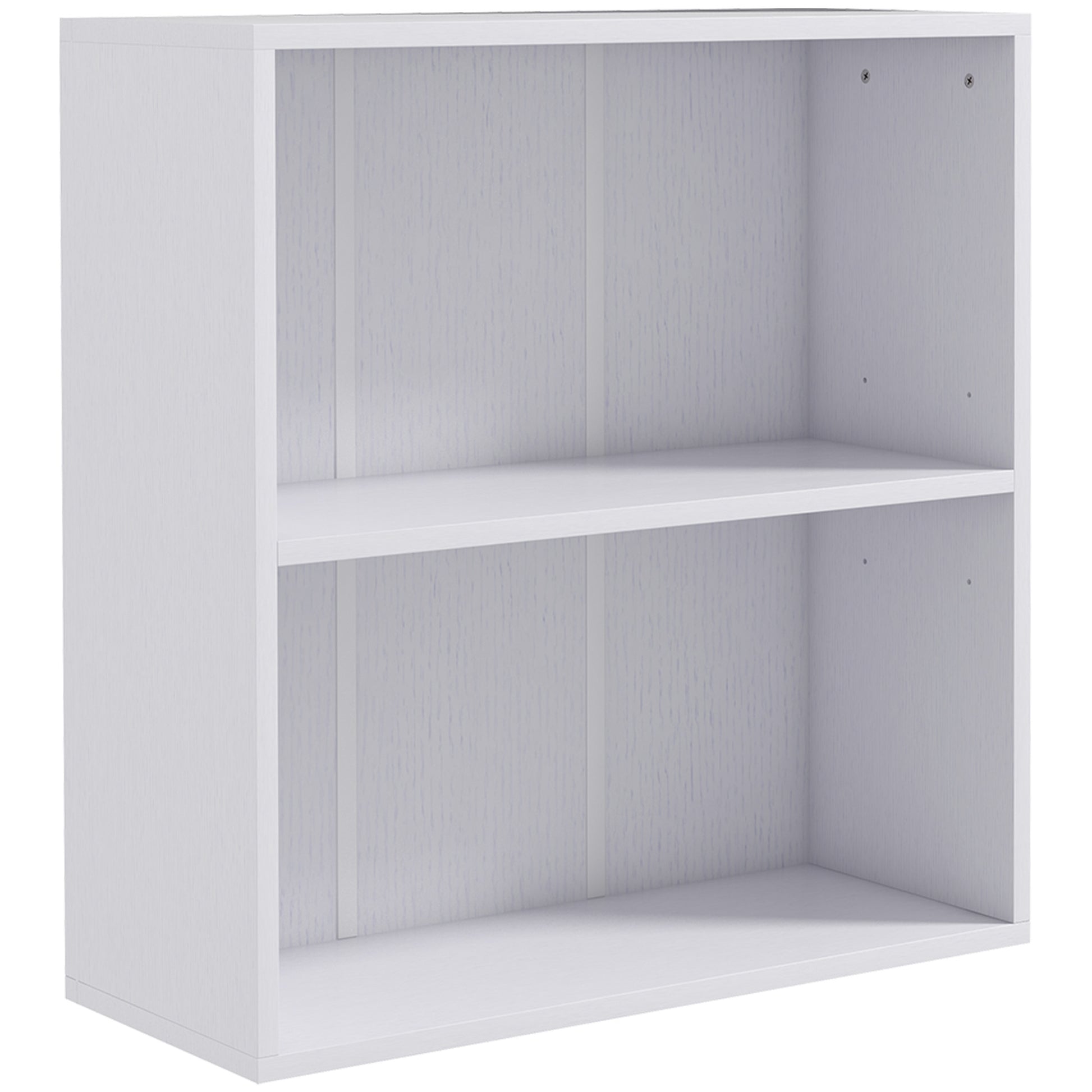 HOMCOM 2 Tier Bookshelf, Low Bookcase with Adjustable Shelf, 2 Compartments for Home Office, Living Room, Study, White Default Title