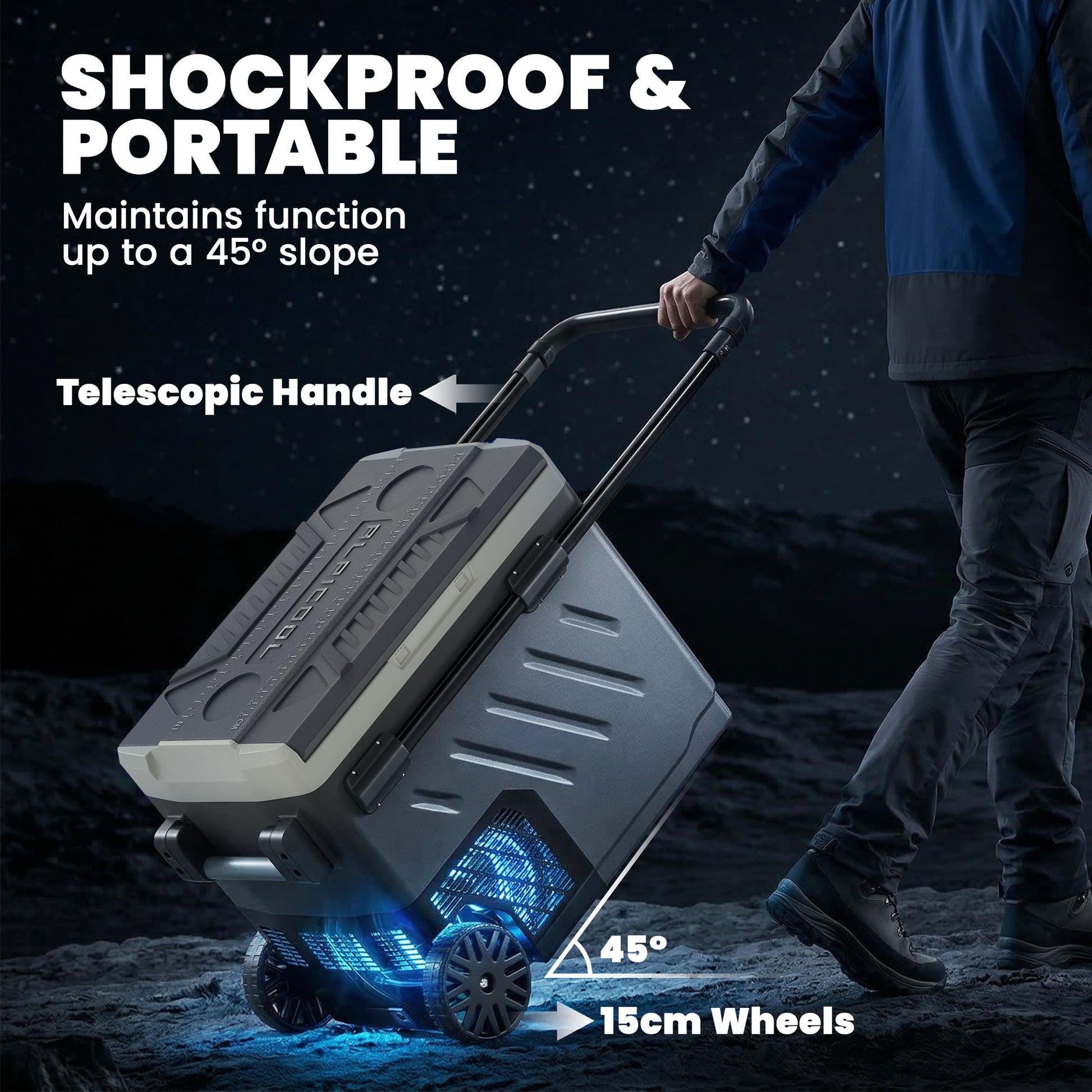 Outsunny 49L Compressor Car Fridge Freezer, Dual Zone Camping Refrigerator with App Control, Telescopic Handle, -20â„ƒ-20â„ƒ