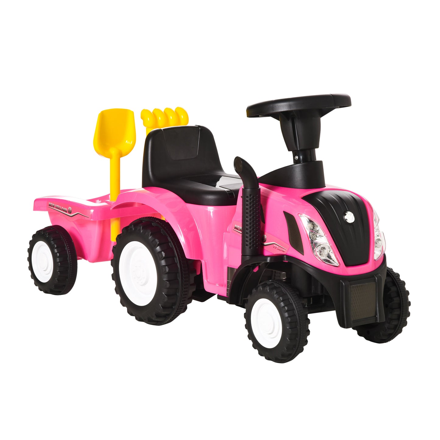 HOMCOM Ride-On Tractor, Toddler Walker, Foot-to-Floor Slide, for Ages 1-3 Years - Pink Default Title