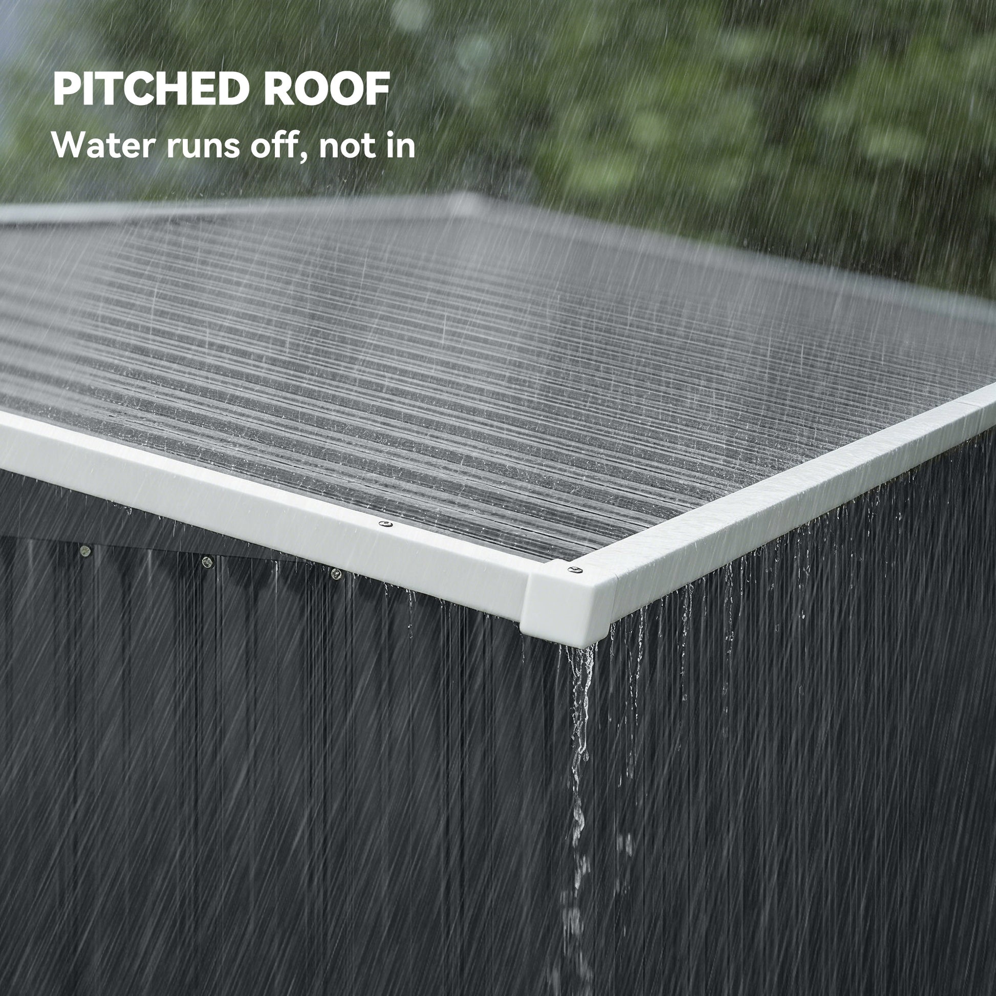 Outsunny 7.5 x 4.3ft Metal Garden Storage Shed, Waterproof Outdoor Shed with Triple Lockable Door, Gloves, Vents, Dark Grey