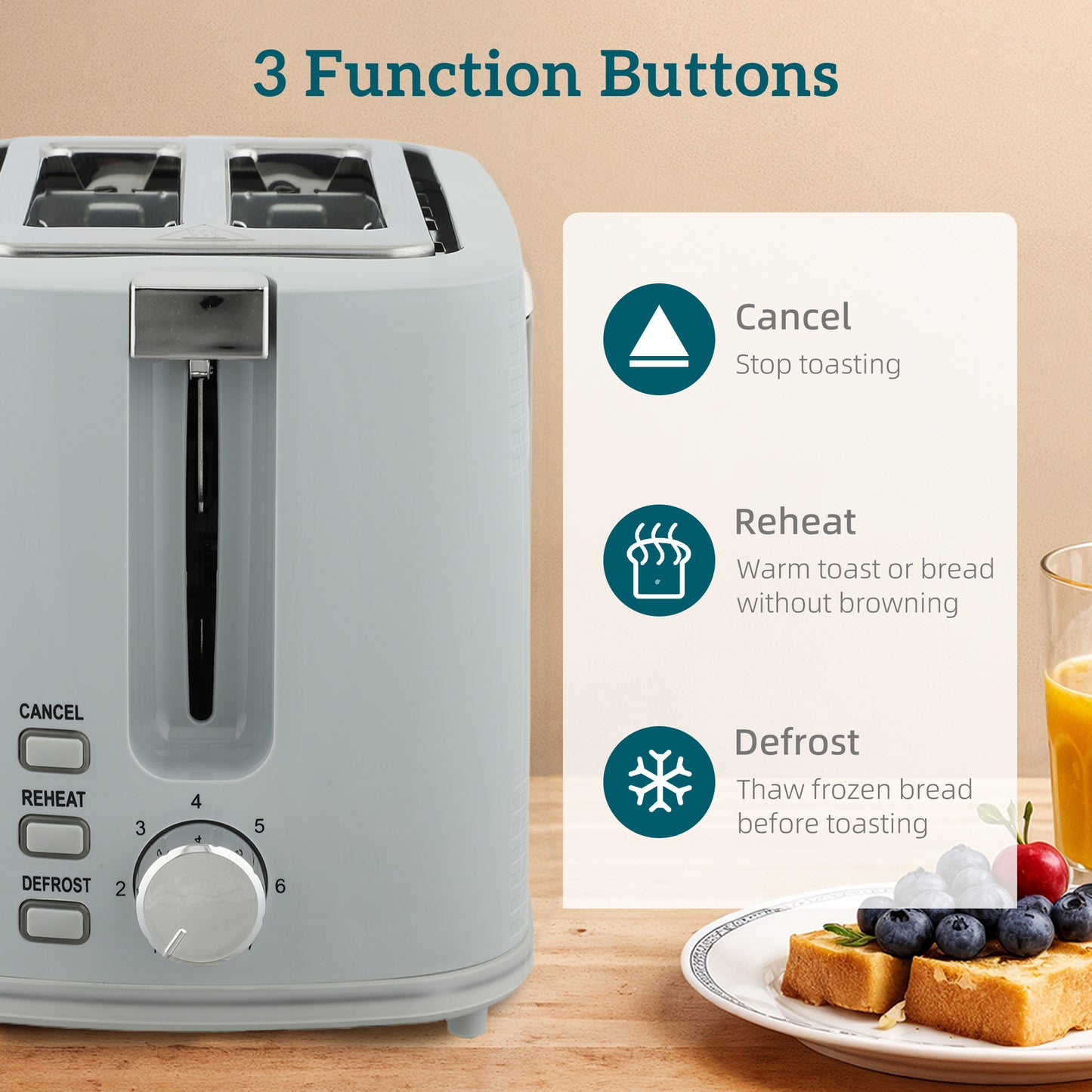 HOMCOM Modern Kettle and Toaster Set - Grey