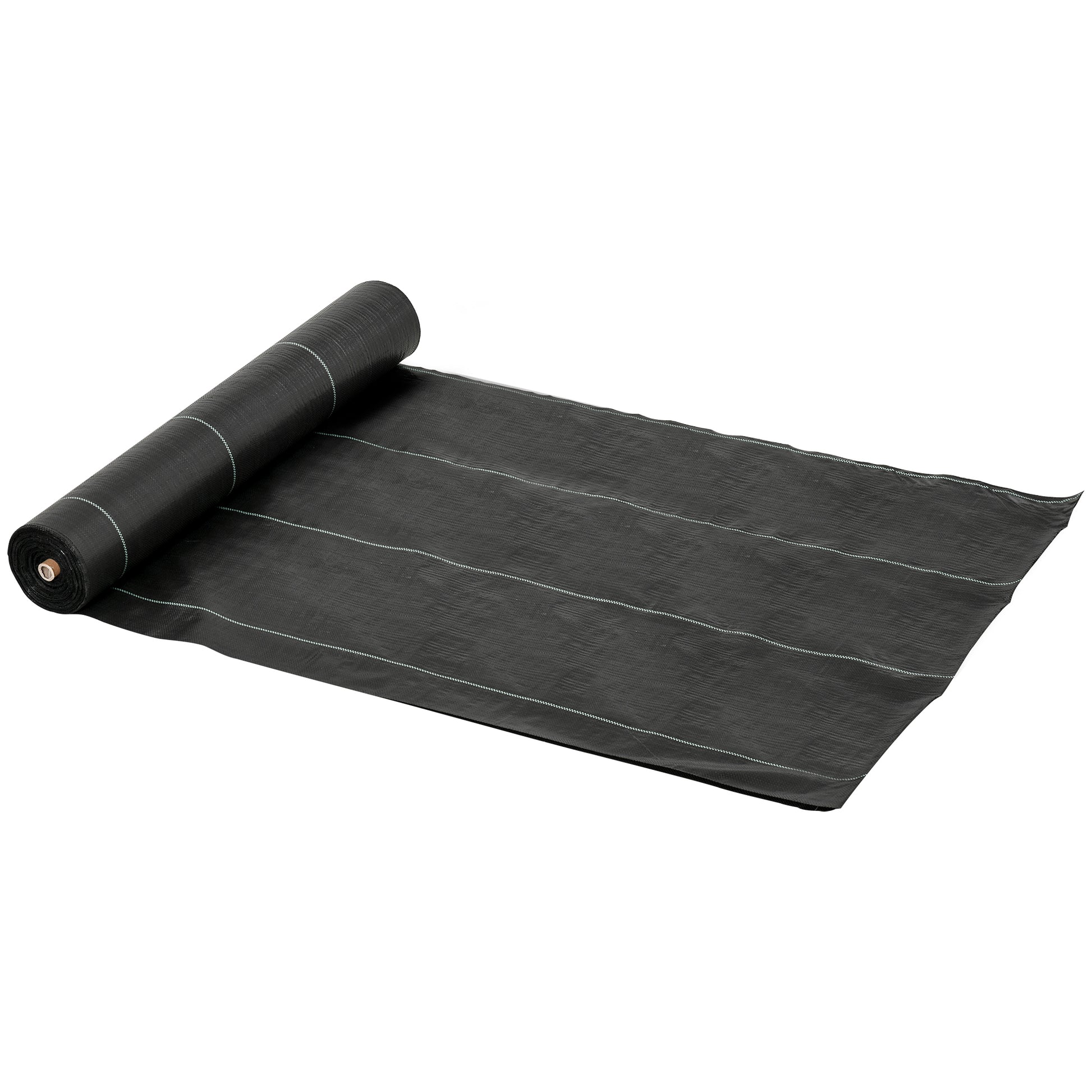 Outsunny 2m x 50m Weed Control Membrane, Heavy Duty Weed Control Barrier Fabric, 90gsm Ground Cover for Patios, Garden, Flower beds, Landscaping
