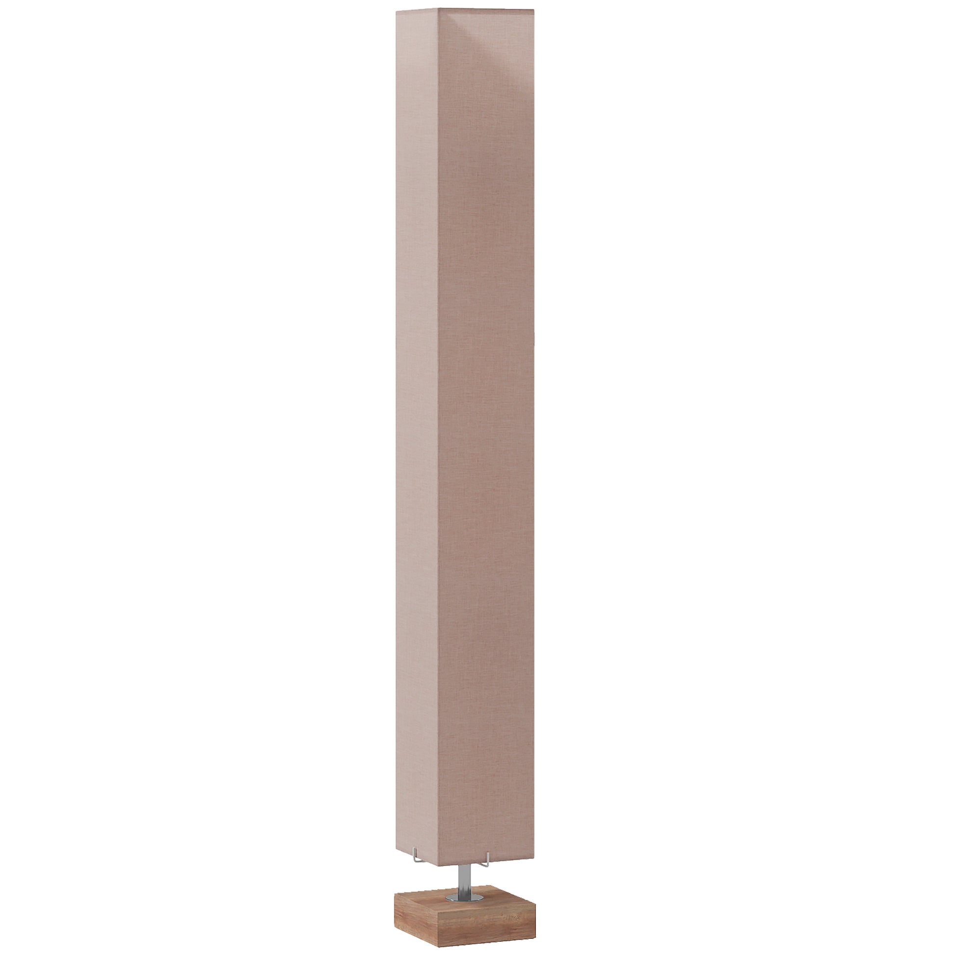 HOMCOM Floor Lamp, 120cm Standing Lamp with Linen Lampshade, Standard Light with Pine Wood Base for Living Room, Bedroom (Bulbs Not Included)