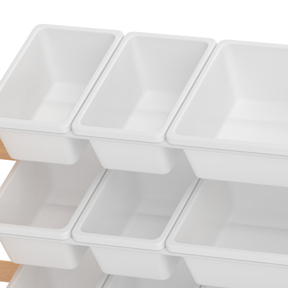 AIYAPLAY Toy Storage Organiser with 3 Shelves and 12 Bins, Wooden Toy Organiser for Playroom, Bedroom, Nursery, Natural