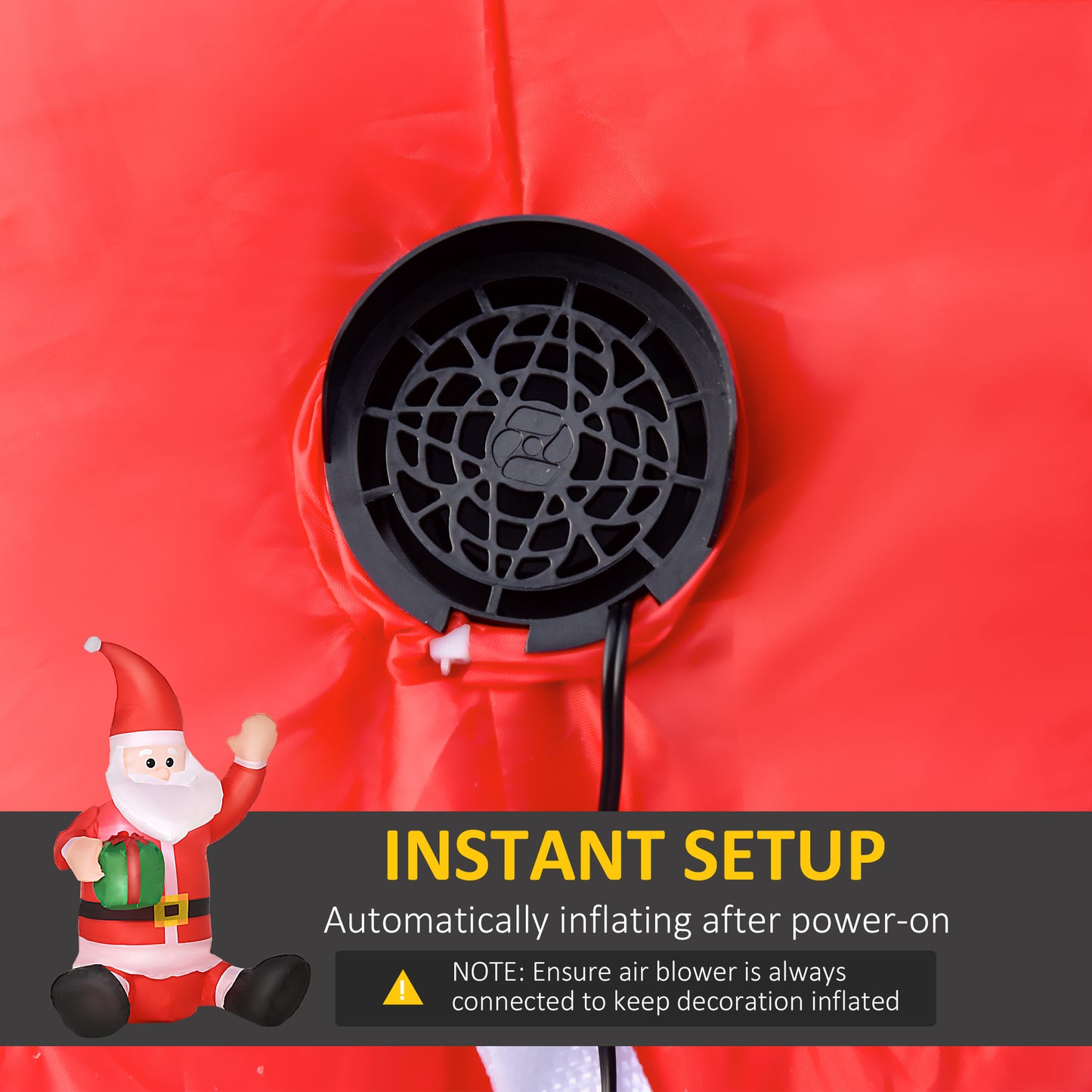 HOMCOM 4ft Inflatable Christmas Santa Claus Gift with LED Xmas DÃ©cor Holiday Outdoor Yard Decoration
