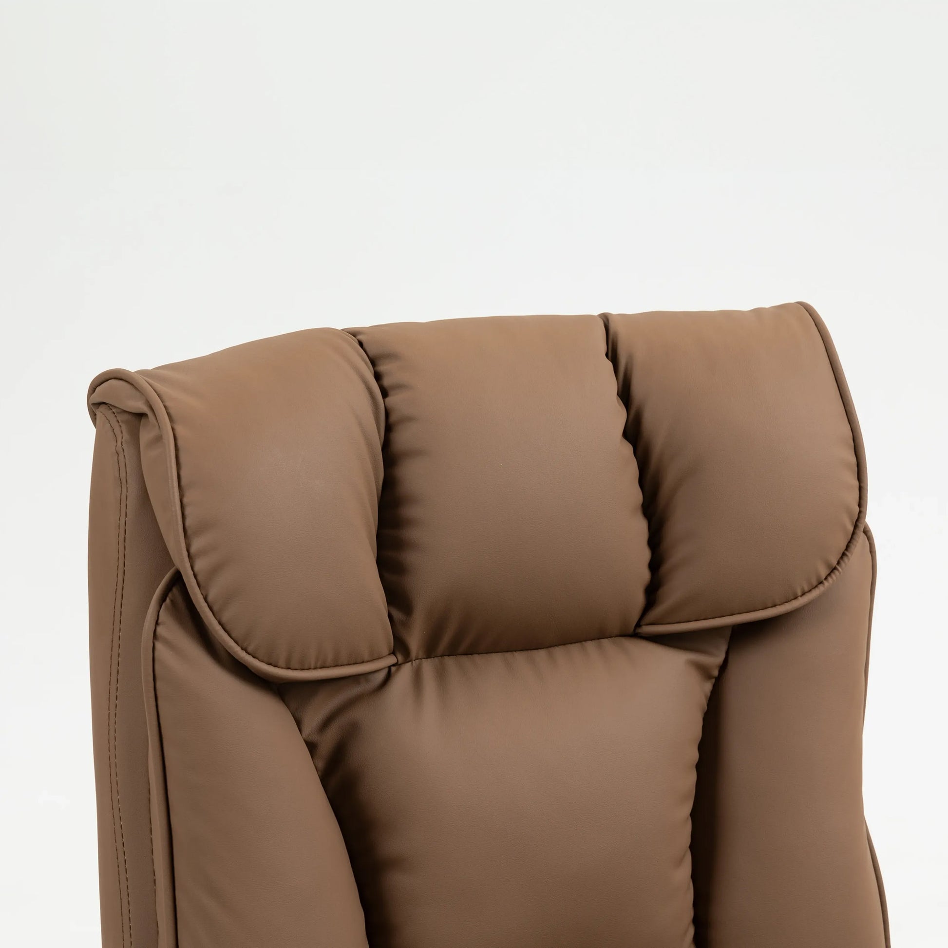 HOMCOM 155Â° Reclining Faux Leather Swivel Office Chair - Brown
