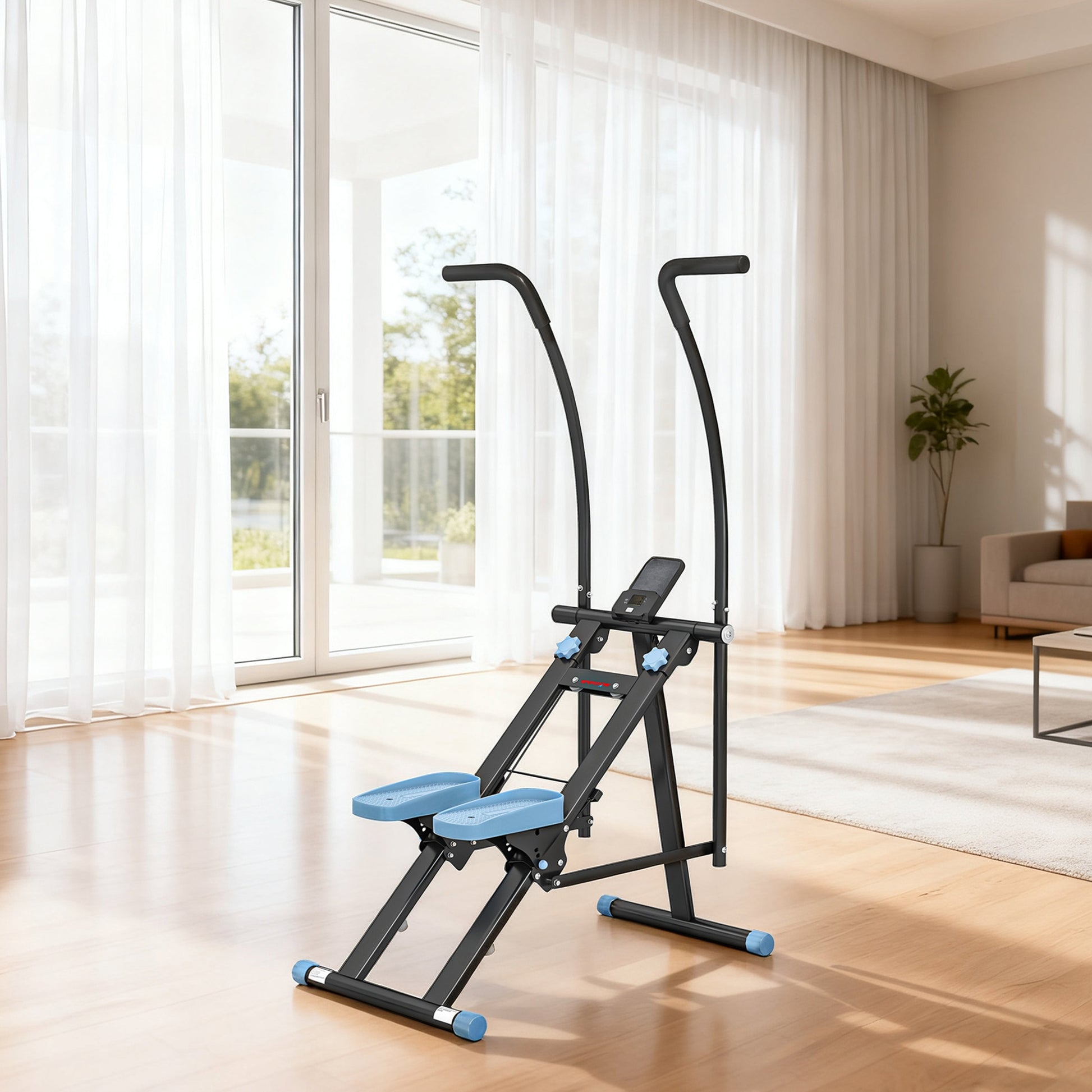 SPORTNOW Stair Stepper for Home Gym Exercise, Vertical Climber Machine with LCD Monitor & Adjustable Pedals for Workout
