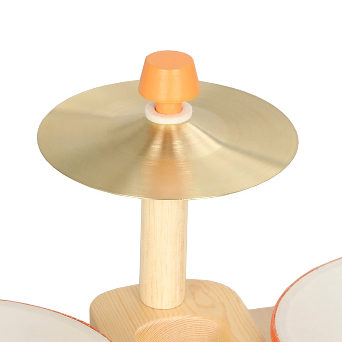 AIYAPLAY Kids Drum Kit, Wooden Musical Instruments with 2 Drums, Cymbal, Scraper, 2 Mallets for Toddlers, Music Learning, Natural