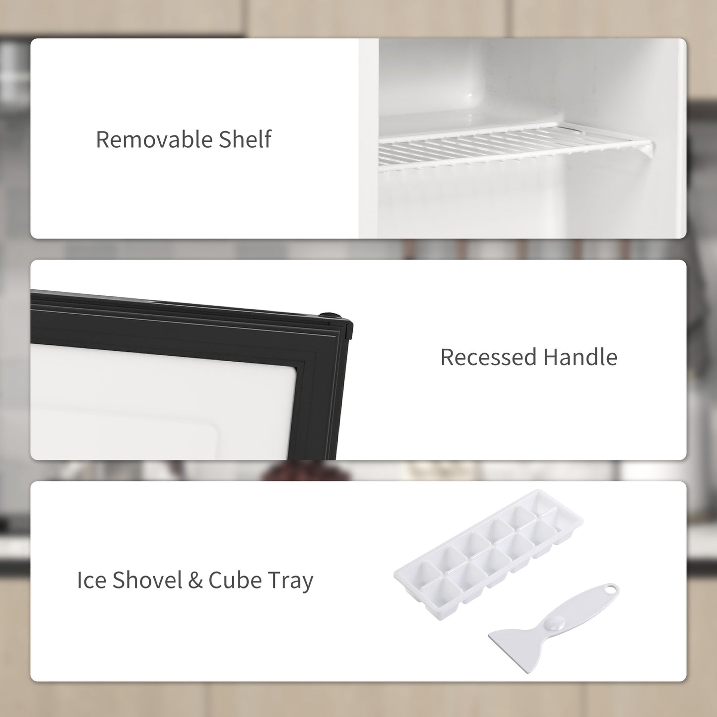 HOMCOM 35L Mini Freezer, -24 to -14 Temperature - Black