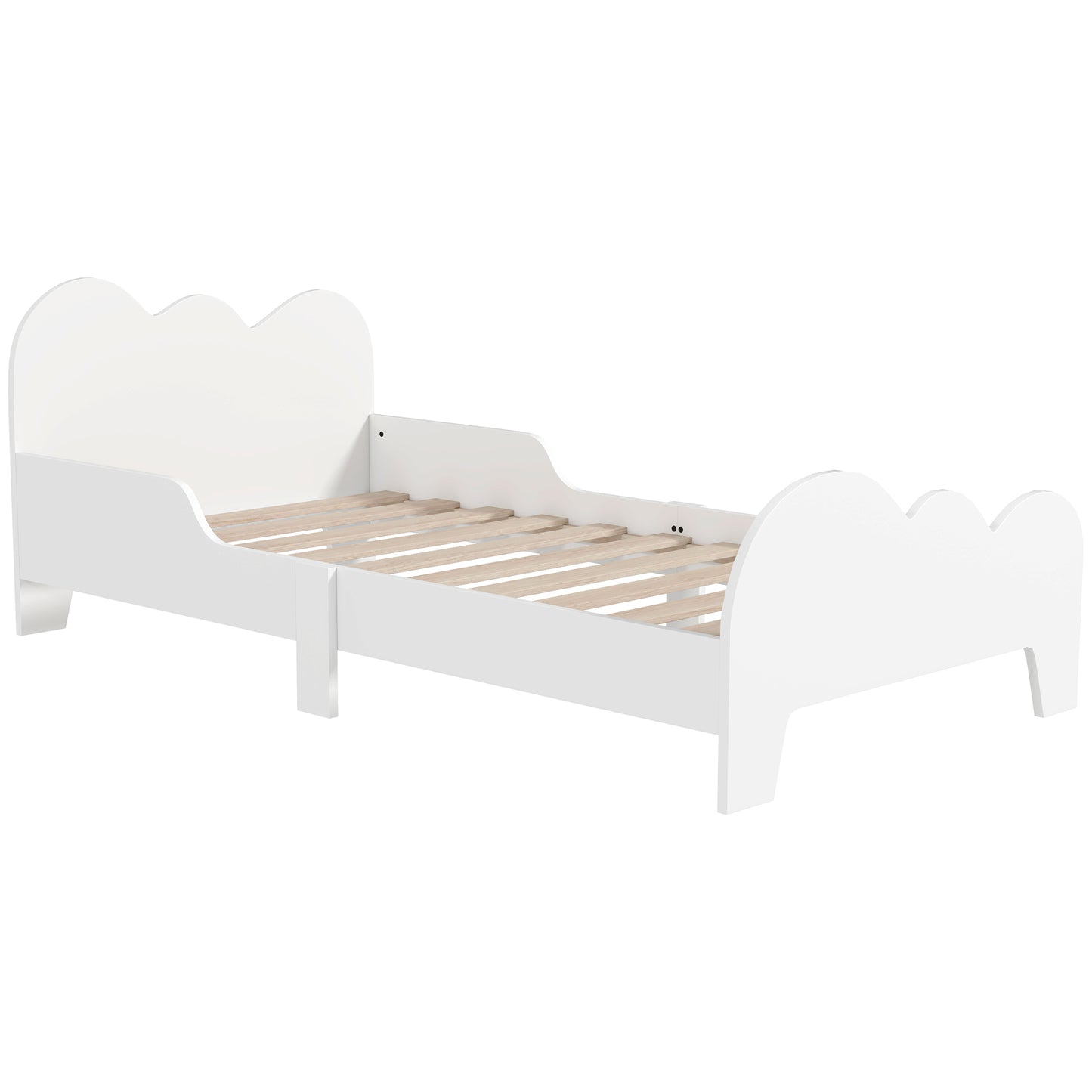AIYAPLAY Cloud-Themed Toddler Bed Frame with Safety Rails, 143.5 x 74.5 x 56cm Default Title