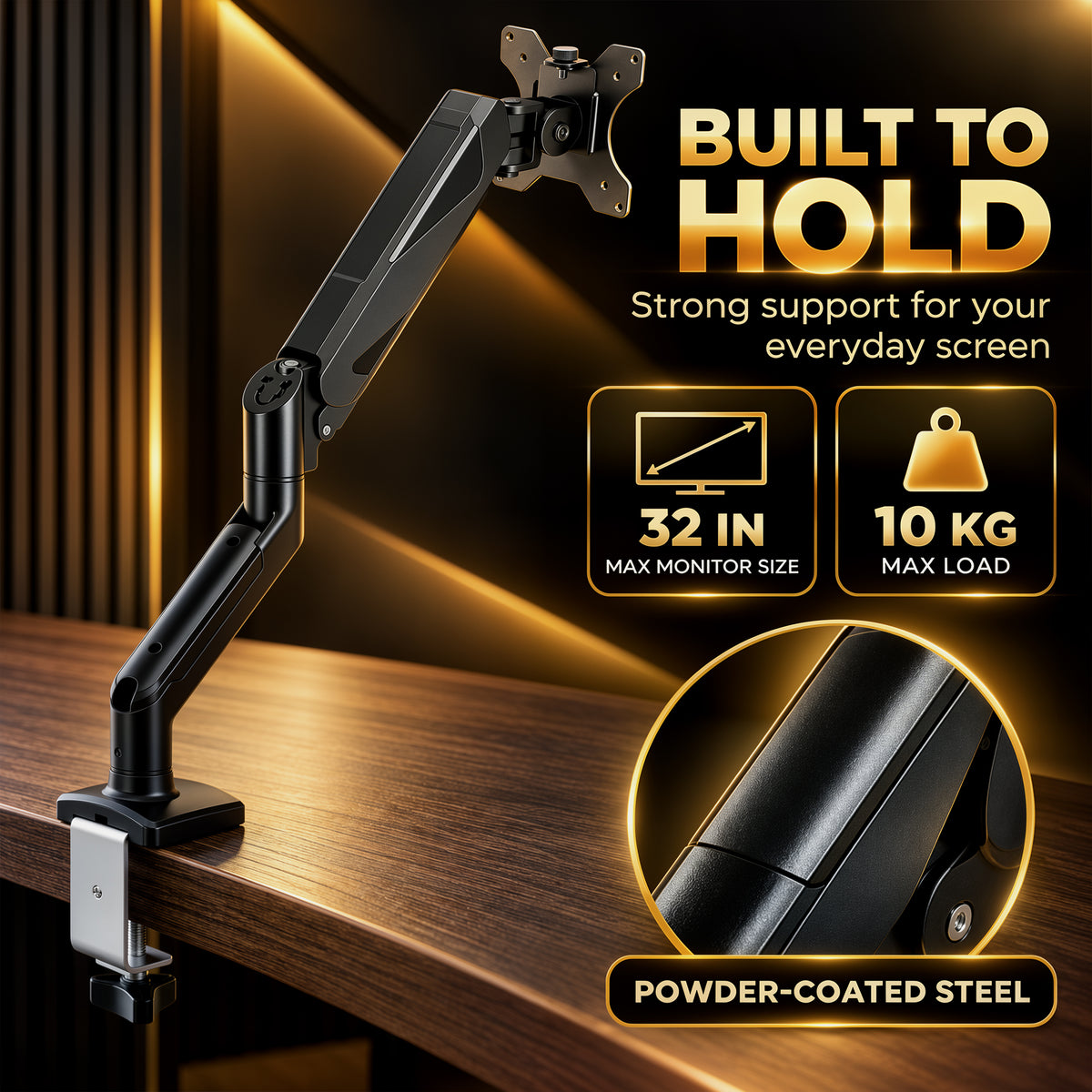 HOMCOM Monitor Stand up to 32" Height Adjustable Monitor Riser with Tilt & Swivel