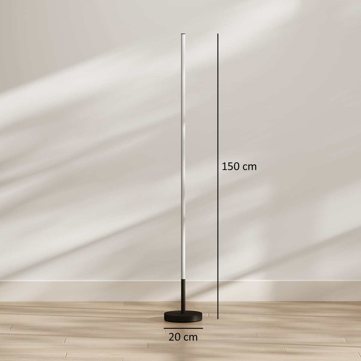 HOMCOM Corner Lamp Set of 2, 1450 lm LED Floor Lamp w/ 3-Level Brightness, Foot Switch, 3000K, Minimalist Corner Light, Black