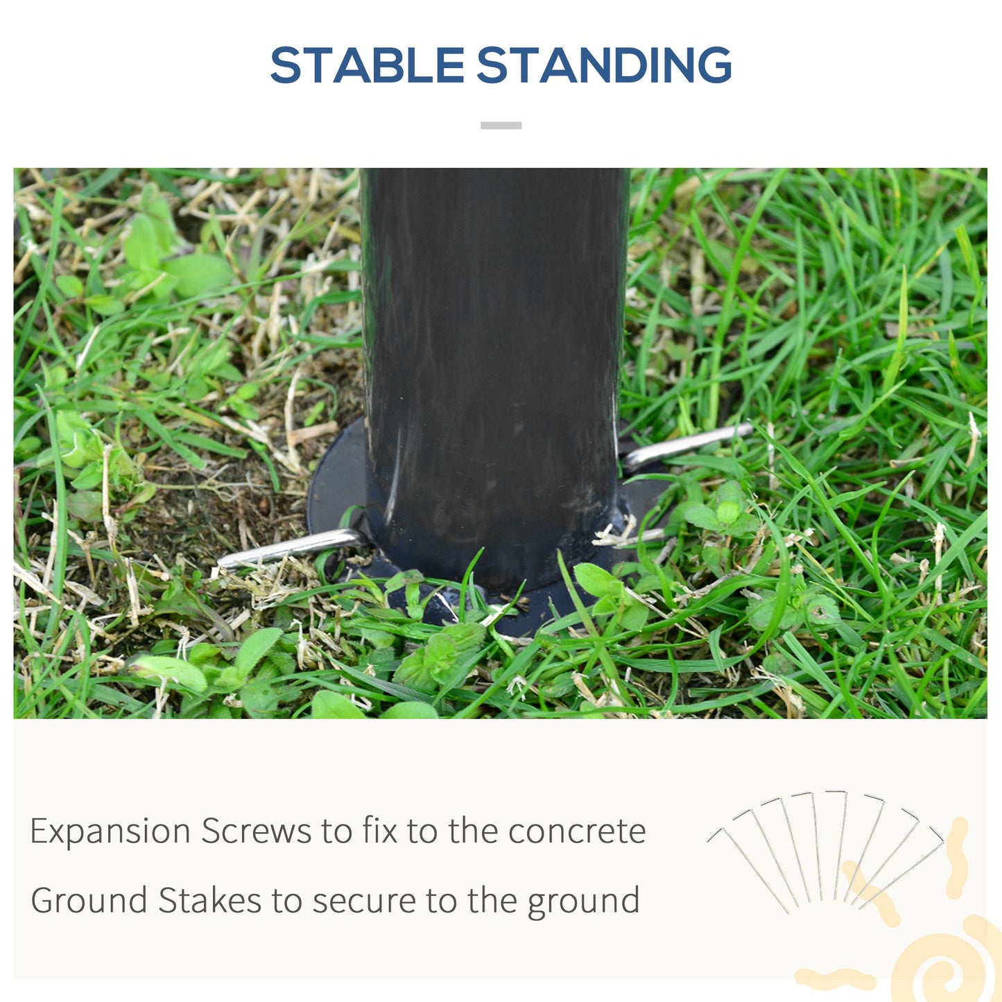 Outsunny 3 x 3 (m) Outdoor Polycarbonate Gazebo, DoubleÂ Roof Hard Top Gazebo withÂ Galvanised Steel Frame, NettingsÂ &Â Curtains for Garden, Lawn, Patio and Deck, Khaki