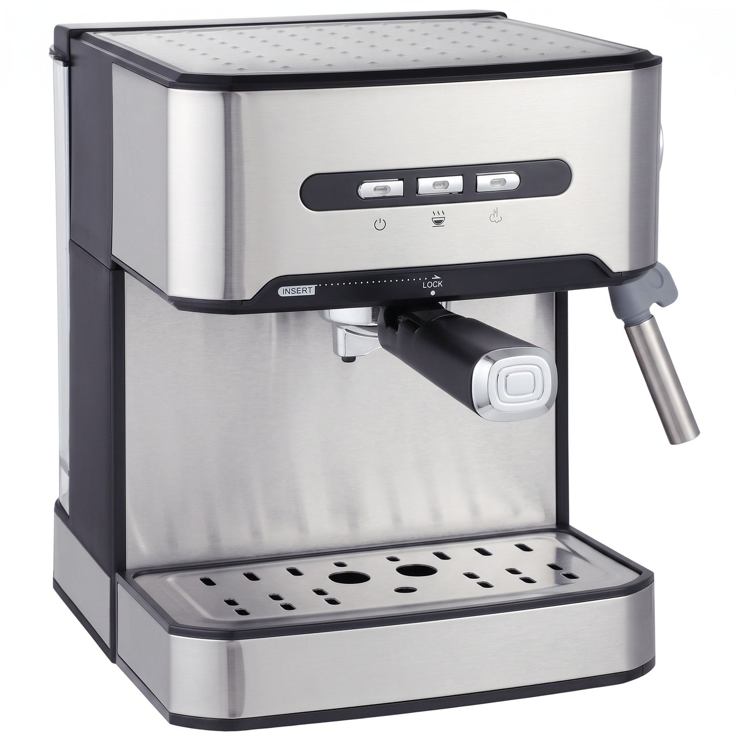 HOMCOM Espresso Machine, 20-Bar Semi Automatic Cappuccino Coffee Maker with Frother Wand, 1.6 L Water Tank, Black and Silver