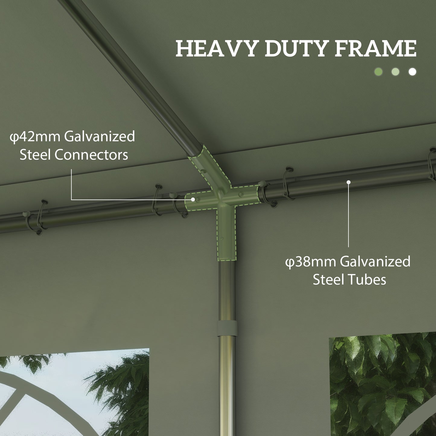 Outsunny 6m x 4m Heavy Duty Garden Gazebo, Galvanised Marquee Party Tent with Removable Sides and Windows for Parties, Wedding and Events, White