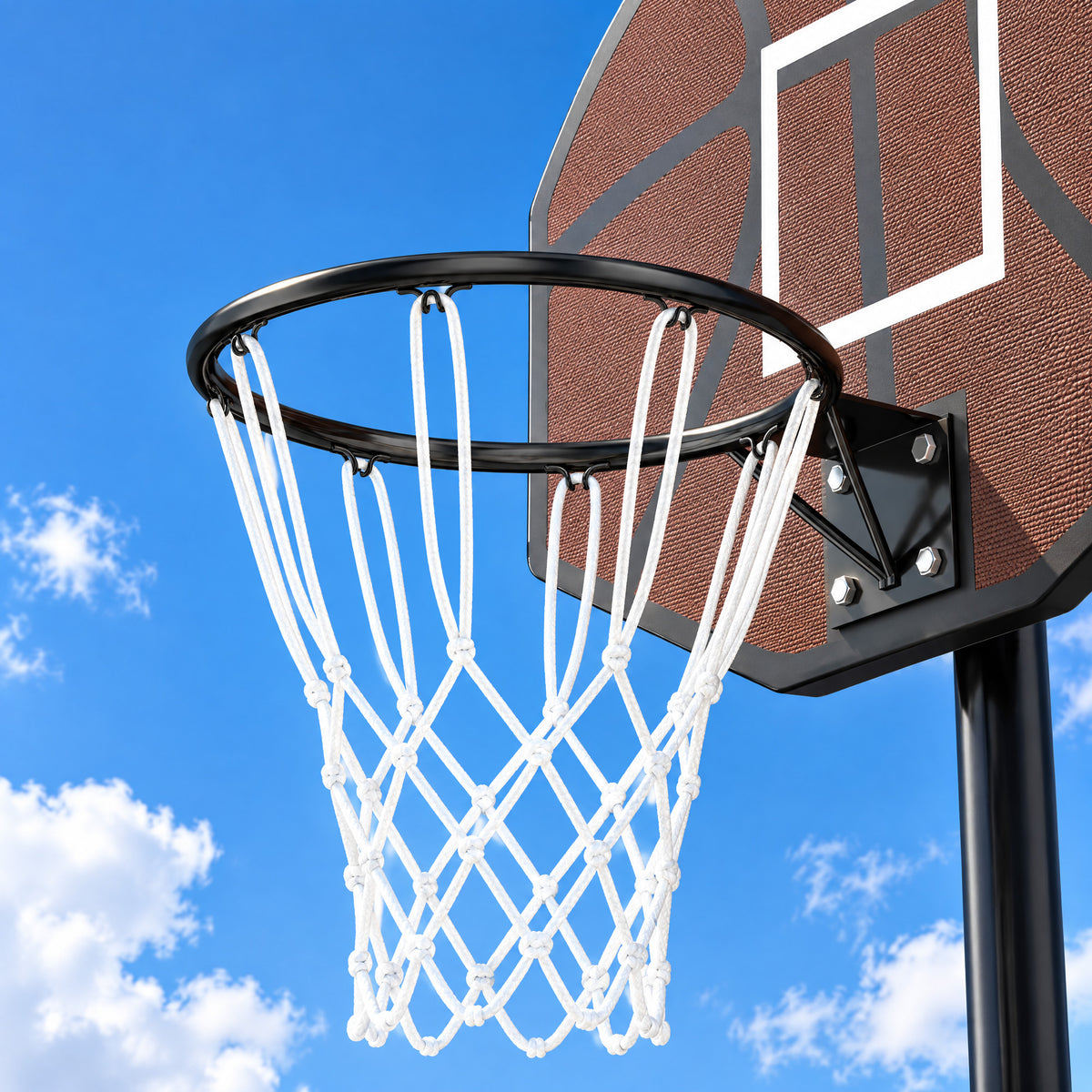AIYAPLAY Kids Basketball Hoop and Stand, Adjustable Height, 172.5 /185.5 /199 cm, Outdoor Play Game Toys for Ages 3â€“8, Black