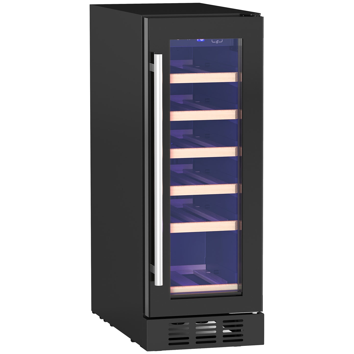 HOMCOM 19 Bottle 5-18â„ƒ Wooden Rack Wine Fridge - Black Default Title