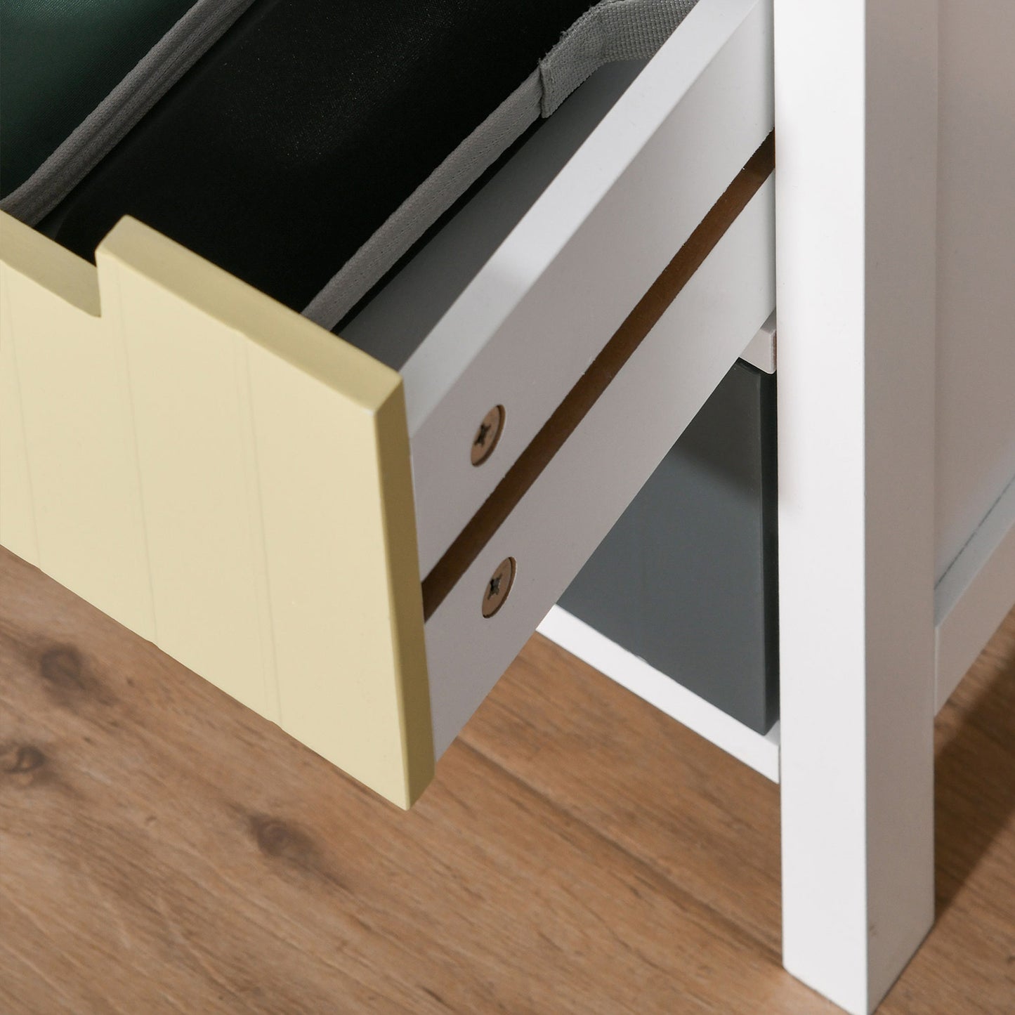 HOMCOM 6 Drawer Storage Tower, Dresser Chest with Wood Top, Organiser Unit for Closets Bedroom Nursery Room Hallway
