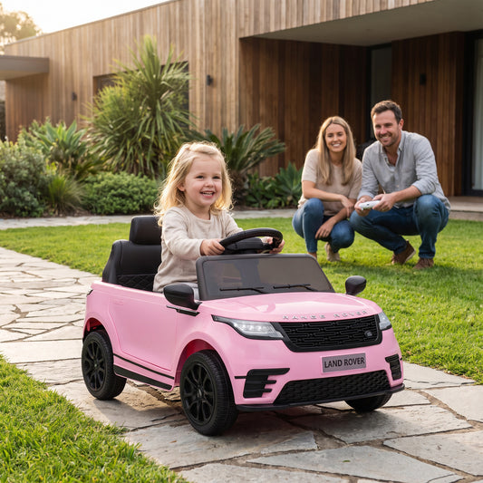 AIYAPLAY Range Rover Velar Licensed 12V Electric Car for Kids with Remote, 4-Wheel Suspension, Slow Start for 2-4 Years, Pink