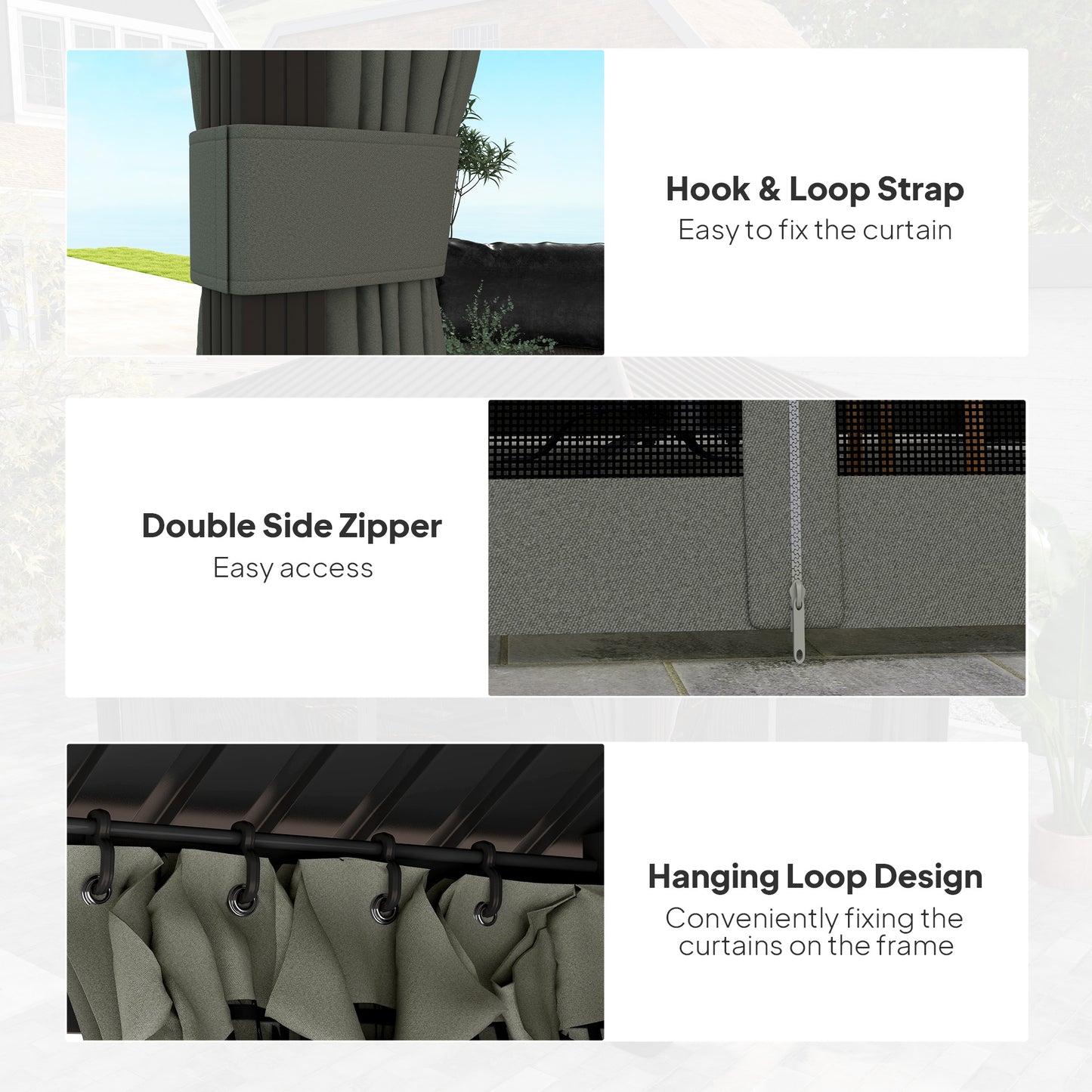 Outsunny 3.6 x 3 m Aluminium Hardtop Gazebo, with Accessories - Dark Grey