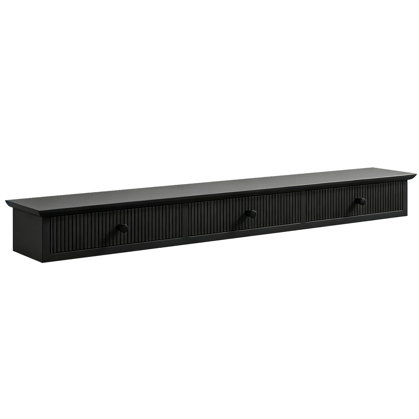 HOMCOM Shelf Wall-Mounted Storage Shelf Shelving Unit MDF 93 x 15 x 10 cm Entryway Kitchen Living Room, Black