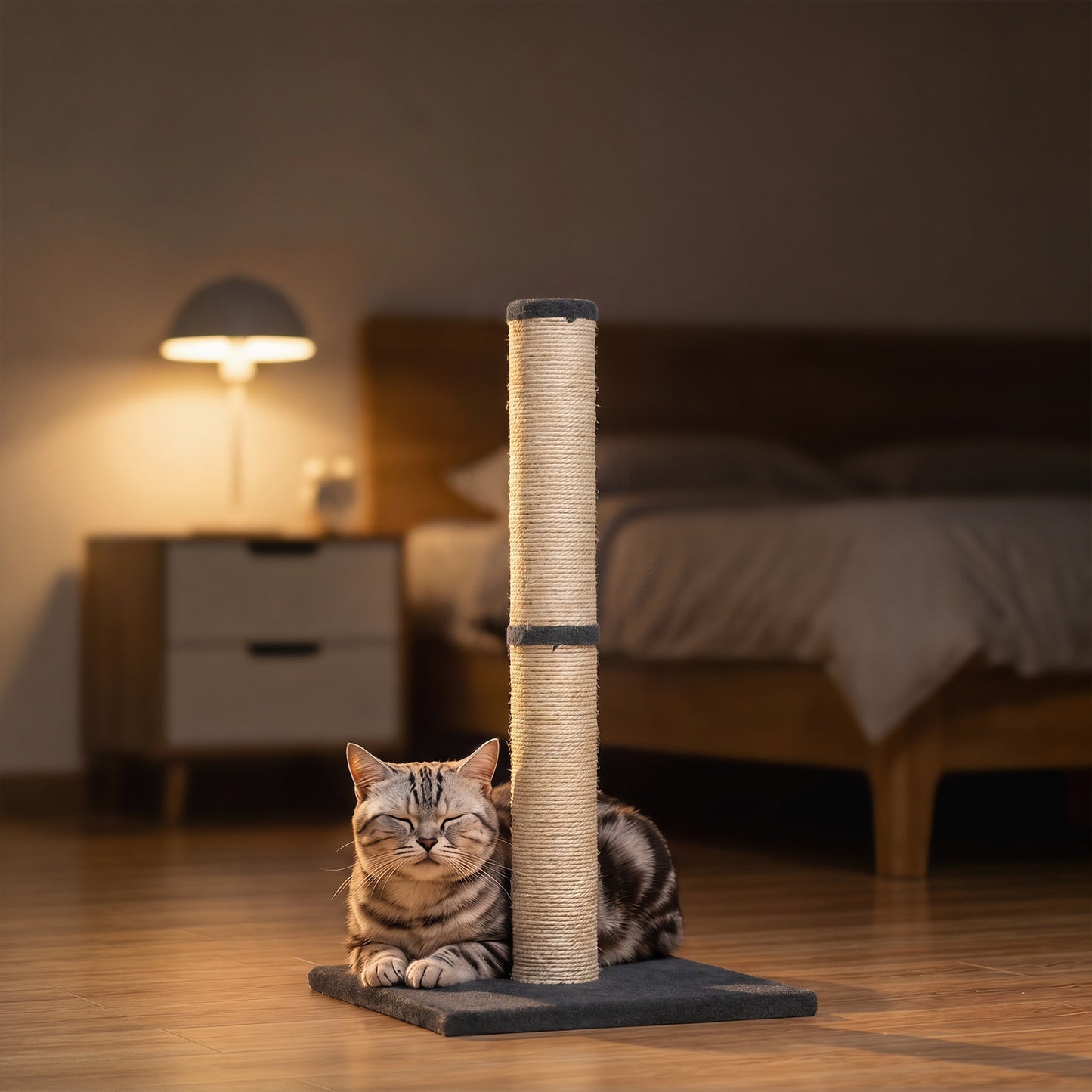 PawHut Cat Scratching Post, 80cm Tall Cat Scratch Post with Sisal Rope, Plush Base, Lightweight Claw Scratcher