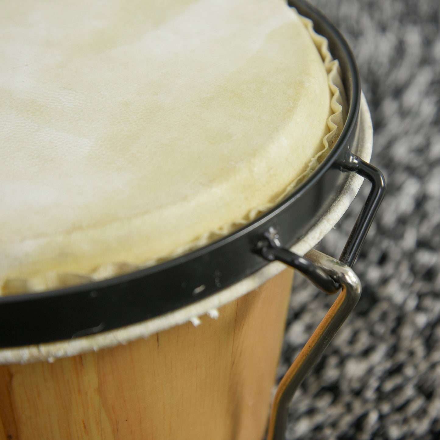 HOMCOM Wooden Bongo Drum Set Î¦7.75" & Î¦7" w/ Drum Head, Percussion Instrument, Drums, Tuning Wrench For Adults Beginners