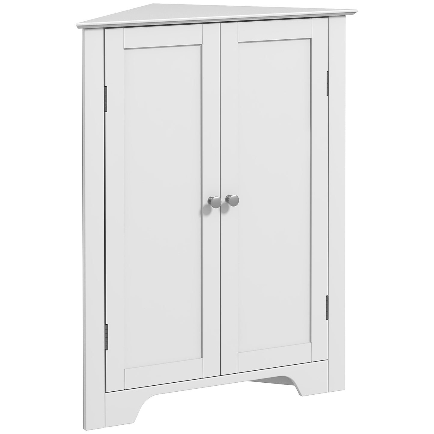 kleankin Triangle Bathroom Cabinet, Corner Bathroom Storage Unit with Adjustable Shelf and Recessed Door, Free Standing, White Default Title