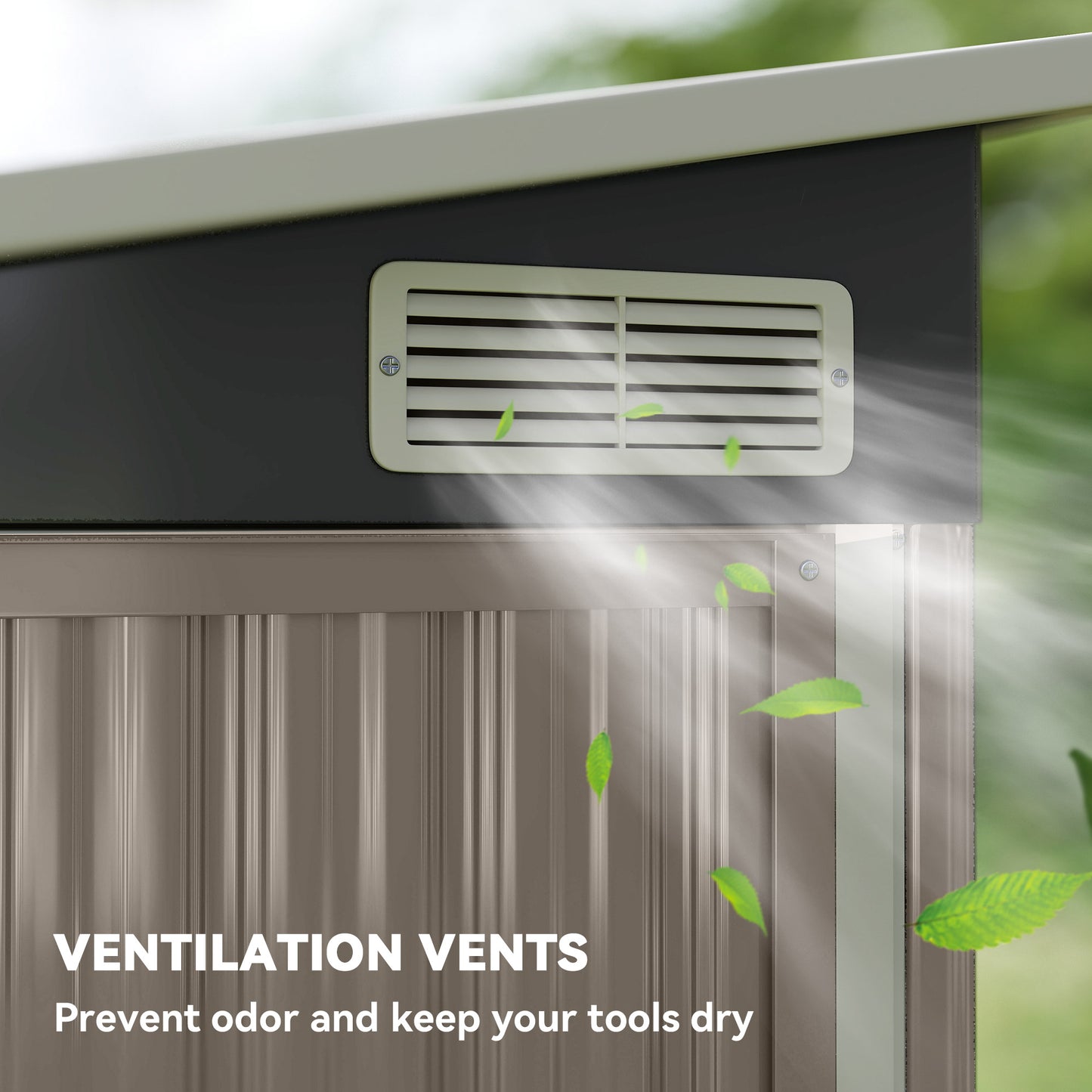 Outsunny 7.5 x 4.3ft Metal Garden Storage Shed, Waterproof Outdoor Shed with Triple Lockable Door, Gloves, Vents, Light Grey