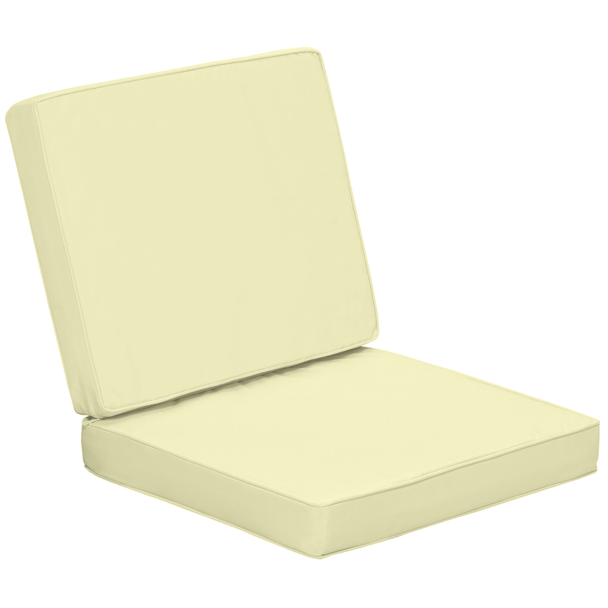 Outsunny 2-Piece Garden Seat and Back Cushion Set, Replacement Cushions for Outdoor Furniture with Seat Cushion and Back Cushion, Cream White Default Title