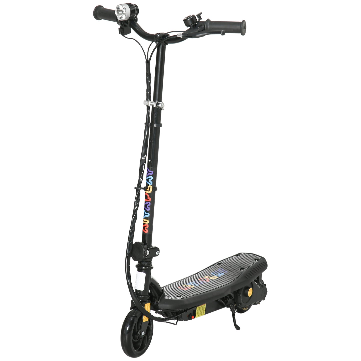 HOMCOM Foldable Electric Scooter, with LED Lights, for Ages 7-14 Years, Black Default Title
