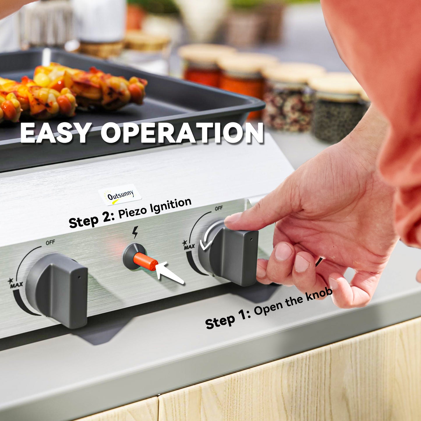 Outsunny Two Burner Portable Gas Grill