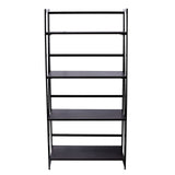 Folding Bookshelf Home Office Industrial Bookcase Wooden Storage Shelves Vintage 4 Tiers Book Rack Organizer