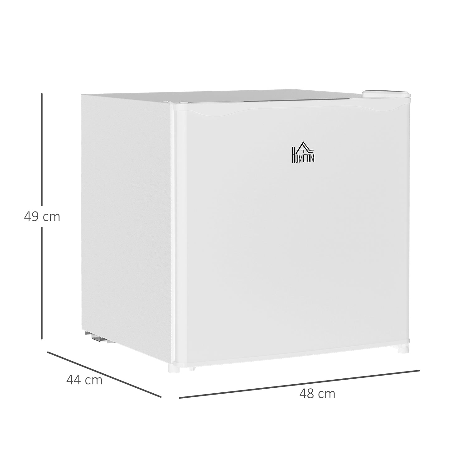 HOMCOM 46 Litre Table Top Mini Fridge, Small Fridge with Ice Box, Reversible Door, Adjustable Temperature and Legs for Bedrooms, Home Office, Cream