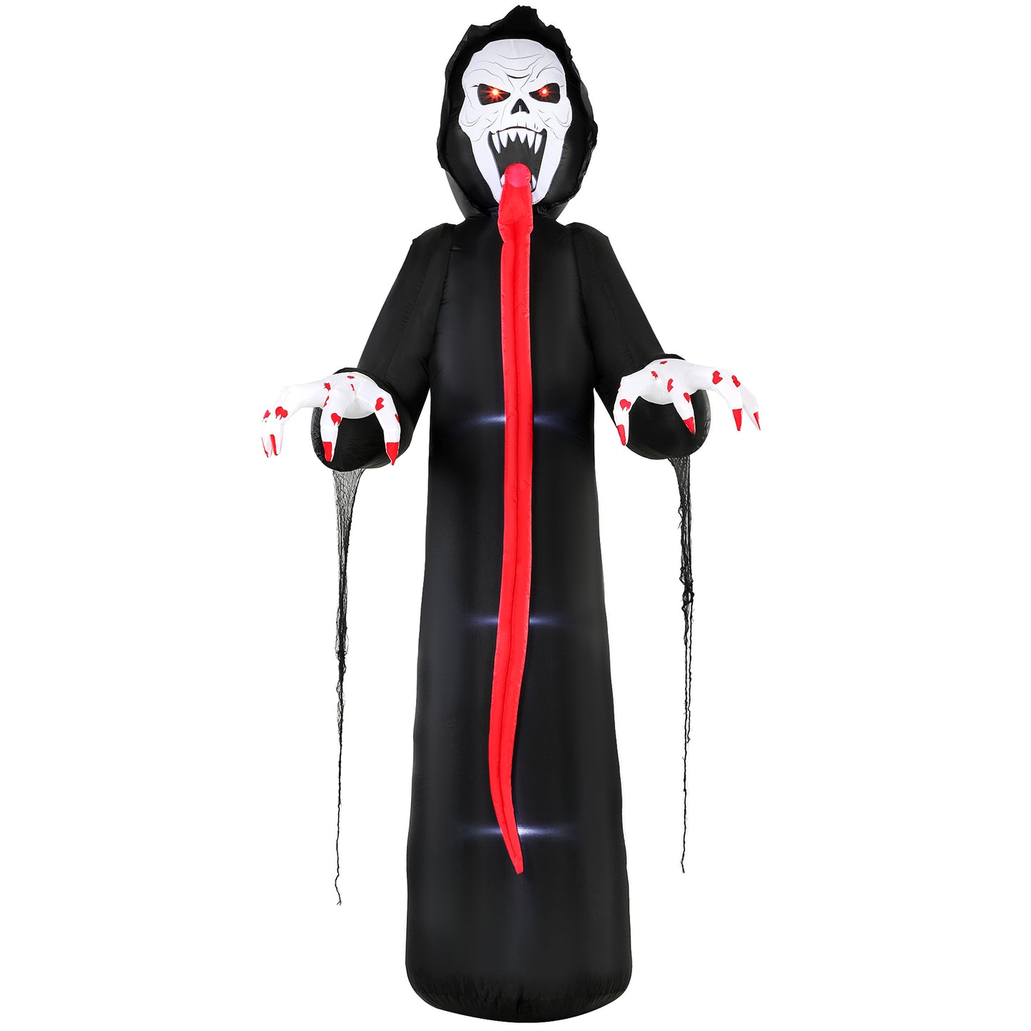 Outsunny 10 FT Halloween Inflatable Skeleton, Scary Halloween Decoration with Built-in LED Lights for Indoor Outdoor Decor