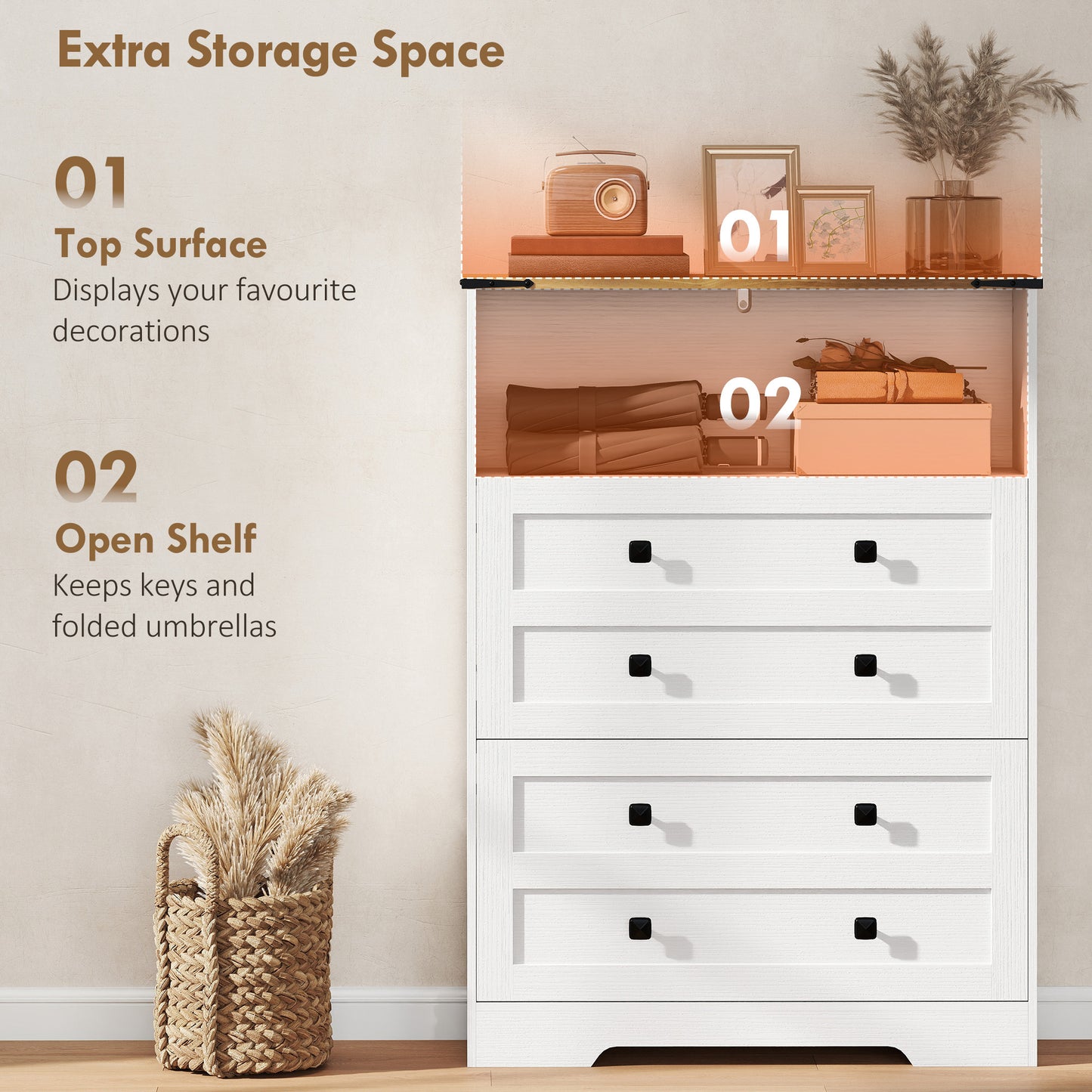 HOMCOM Shoe Cabinet with 2 Flip Drawers, Narrow Shoe Storage Cabinet, White