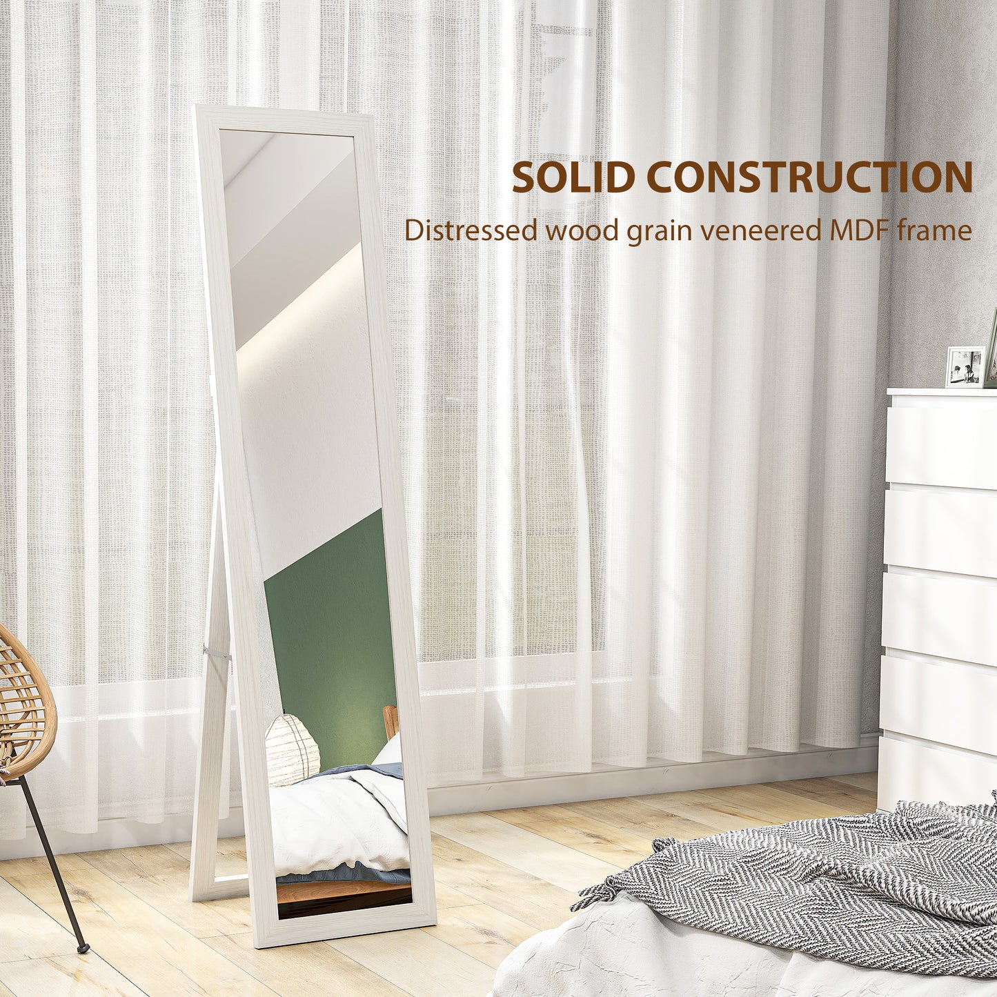 HOMCOM 37 x 157 cm Full Length Mirror - White