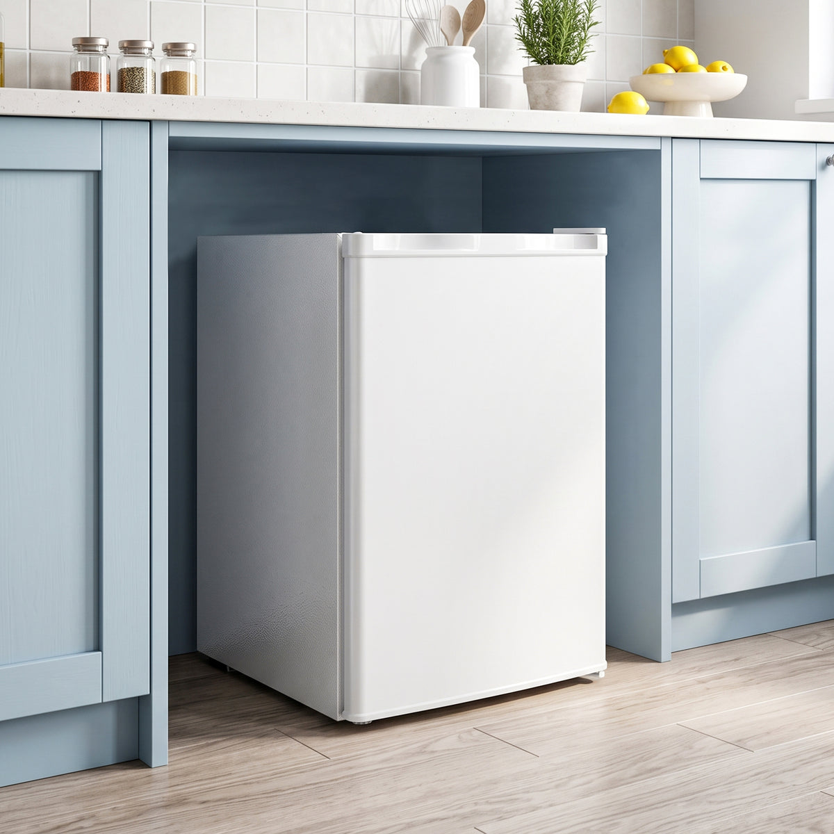HOMCOM 60L Tabletop Mini Freezer, Countertop Small Freezer with Reversible Door, Removable Wire Shelves, White