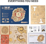Robotime ROKR Time Art Zodiac Wall Clock 3D Wooden Puzzle Games Model Building Kits Toys For Children Kids