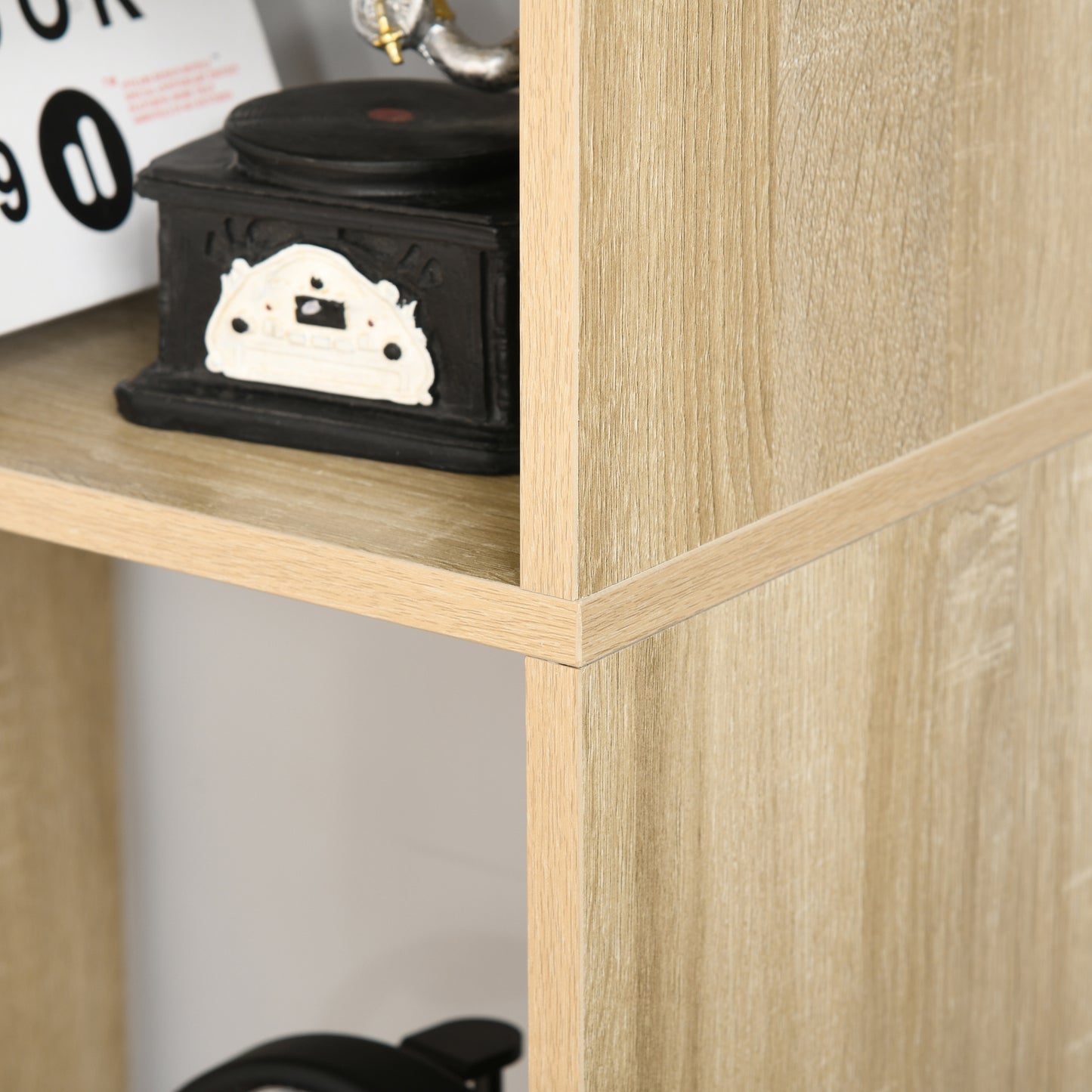 HOMCOM 8-Cube Bookcase, Tall Display Shelf, Standing Storage Rack for Study Room, Living Room, 70 x 24 x 178cm, Natural